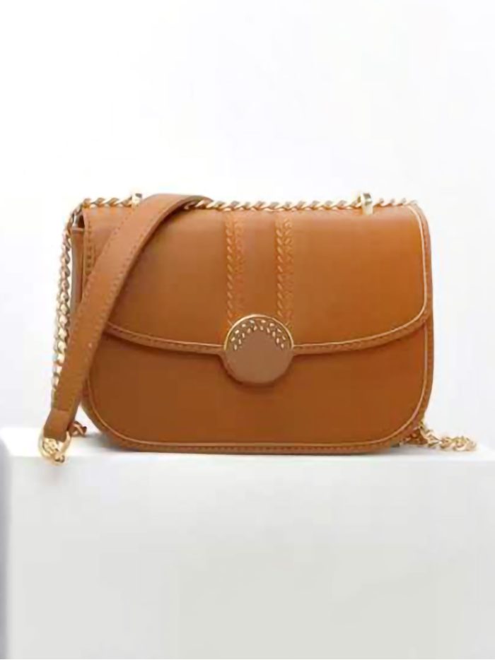 Bolso bandolera con cadena y cierre redondo