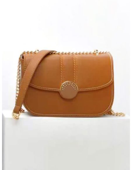 Bolso bandolera con cadena y cierre redondo