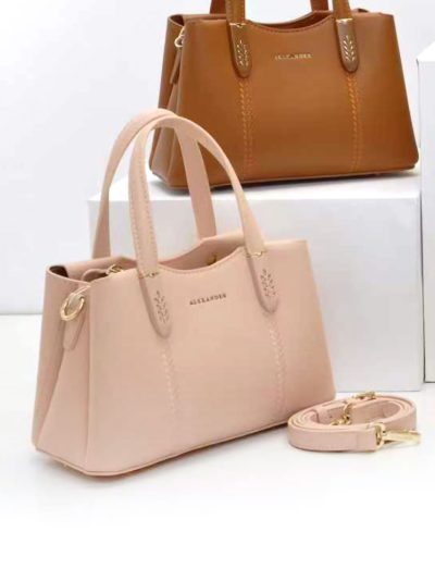 Bolso tote mini con pespuntes decorativos