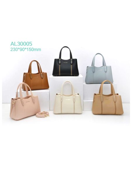 Bolso tote mini con pespuntes decorativos