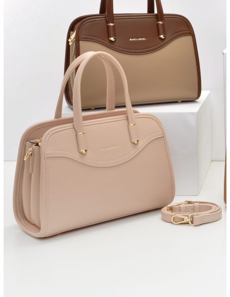 Bolso de mano estructurado con costura curva