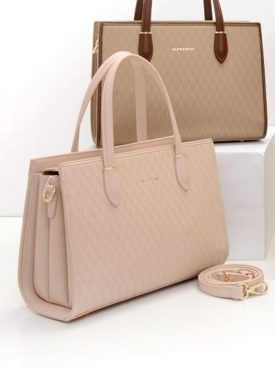 Bolso tote con grabado geométrico