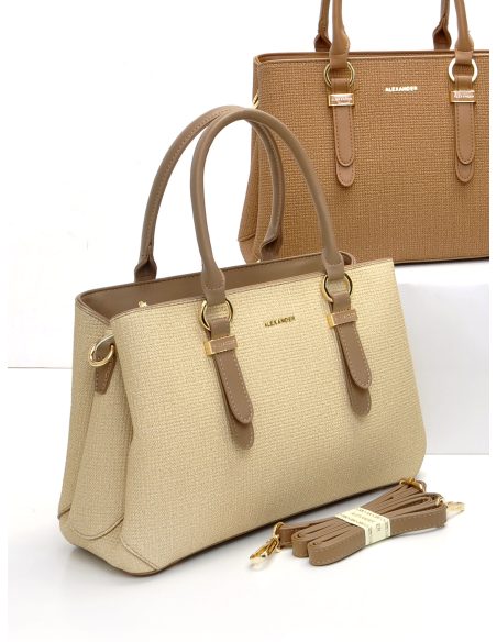 Bolso tote combinado con herrajes