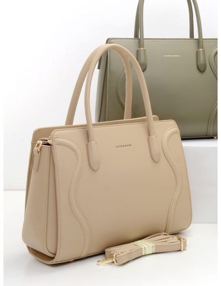 Bolso de mano estructurado con costuras laterales