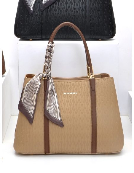 Bolso tote grabado con pañuelo decorativo