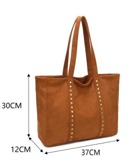 Sac cabas en faux daim avec clous