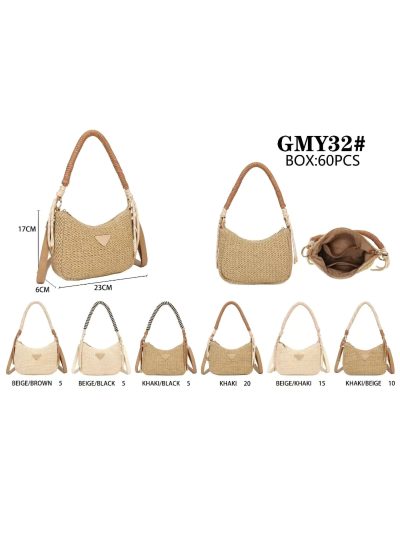 Bolso hobo de rafia con asa trenzada 2