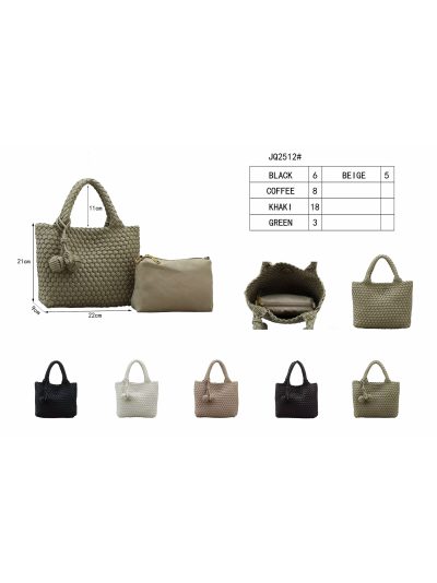 Bolso tote trenzado colgante con neceser 2