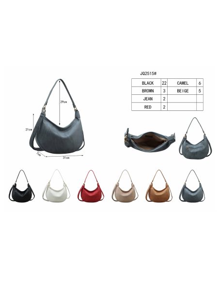 Bolso hobo media luna con pespuntes