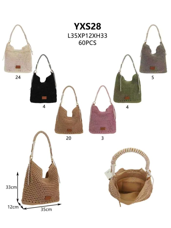 Bolso hobo de crochet calado