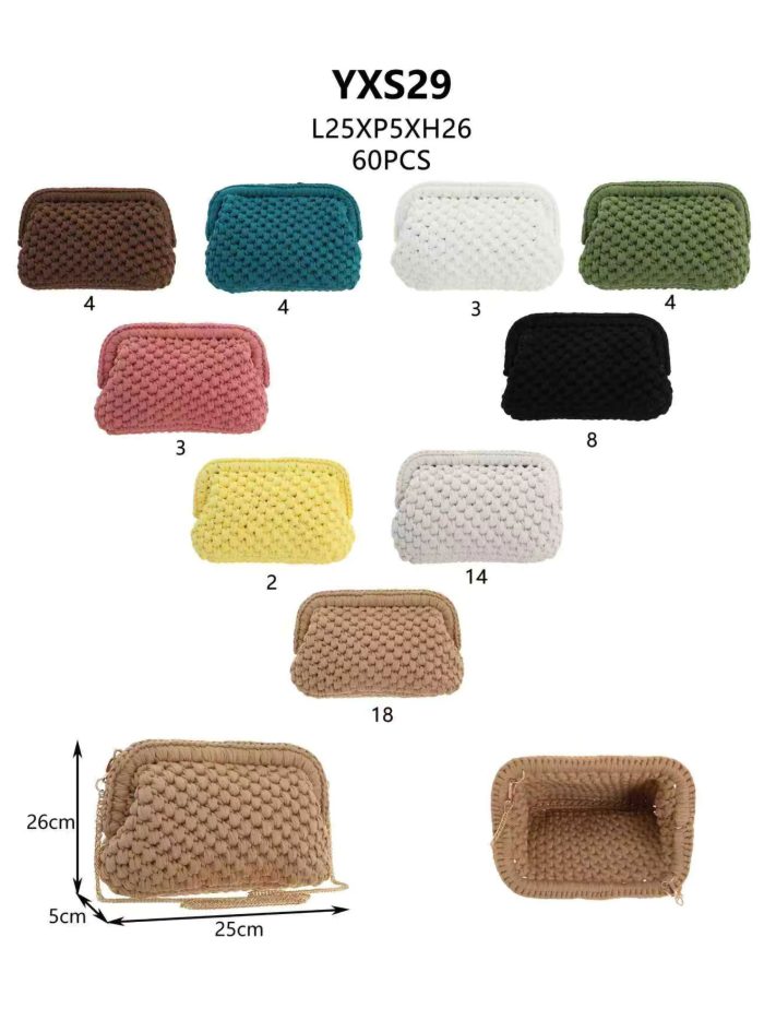 Bolso clutch de crochet asa cadena