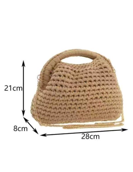 Bolso de mano de crochet con asa