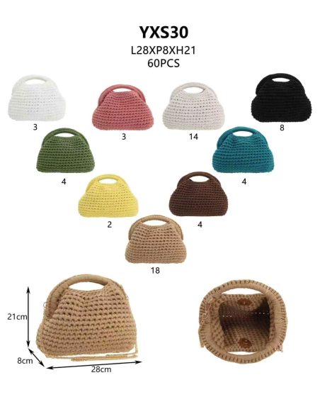 Bolso de mano de crochet con asa