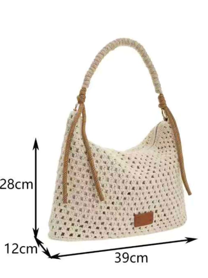 Bolso hobo de crochet calado