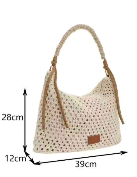 Bolso hobo de crochet calado