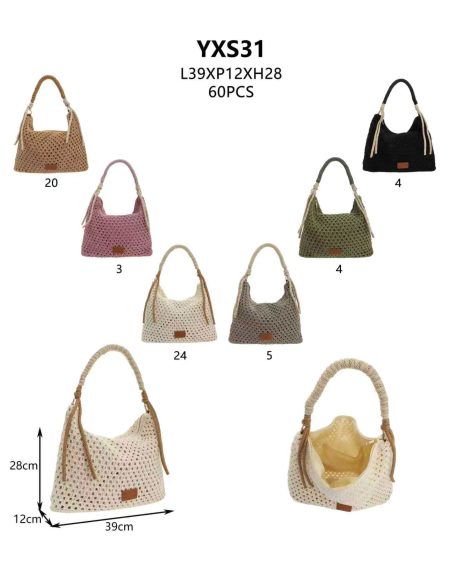 Bolso hobo de crochet calado