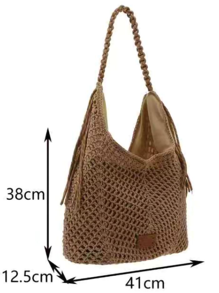 Bolso shopper de crochet calado