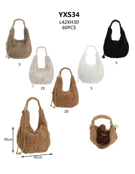 Bolso hobo grande de crochet