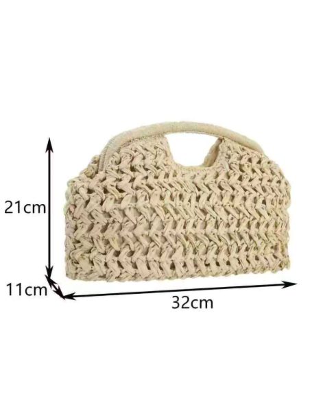 Bolso de mano de crochet con asa