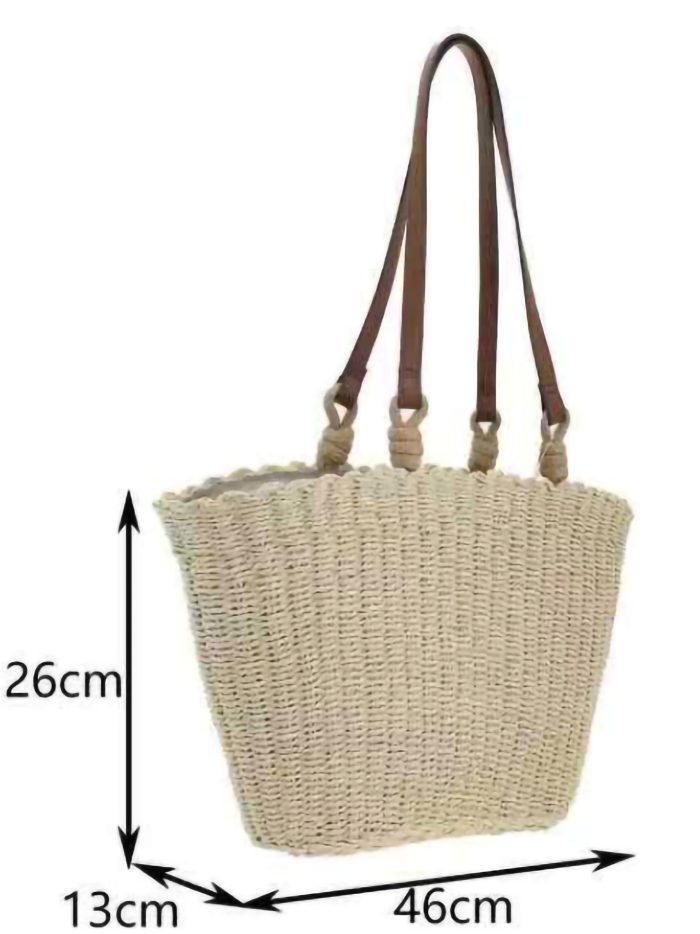 Basttasche mit langen Henkeln