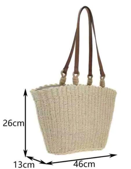 Basttasche mit langen Henkeln