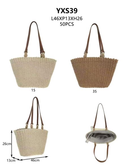 Basttasche mit langen Henkeln