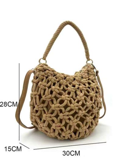 Bolso bucket calado de macramé