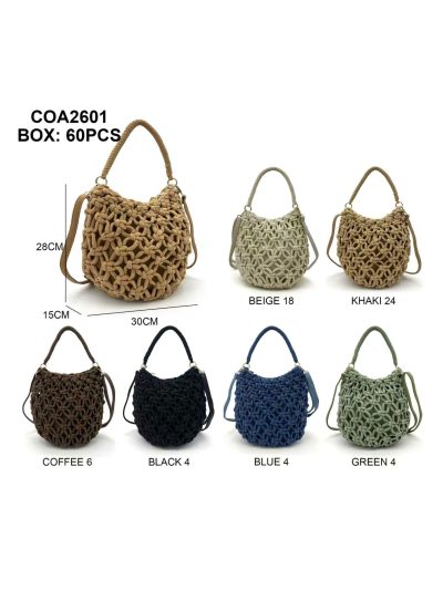 Bolso bucket calado de macramé 2