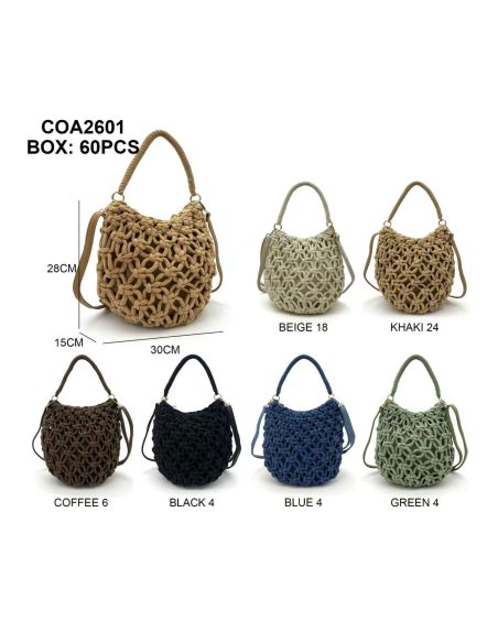 Makramee-Eimertasche mit durchbrochenem Muster
