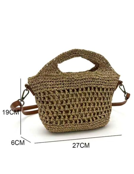 Handtasche aus Bast mit Henkel