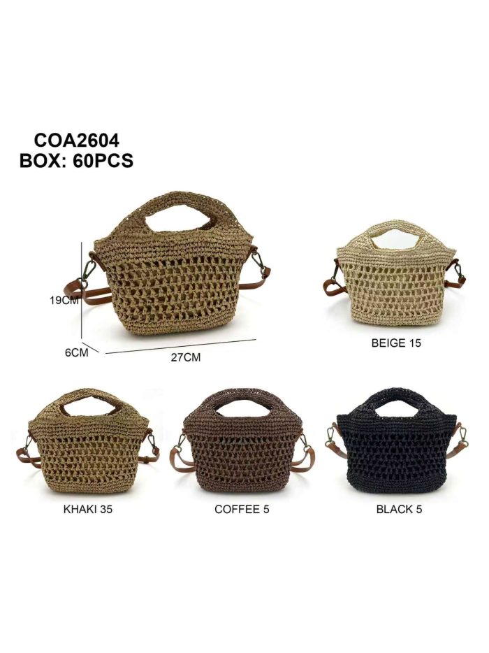 Handtasche aus Bast mit Henkel