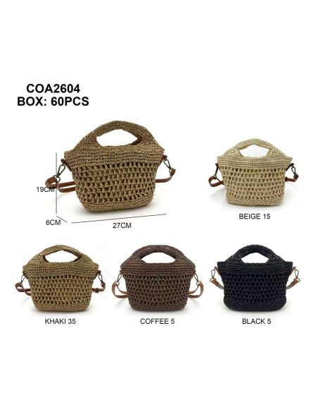 Handtasche aus Bast mit Henkel