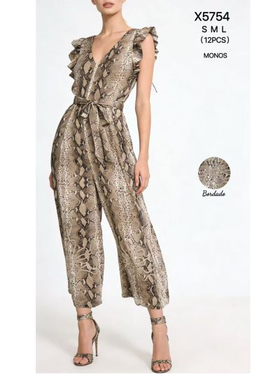 Mono estampado serpiente con volantes 2