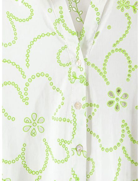 Conjunto de algodón estampado flores con detalle calado: camisa y short