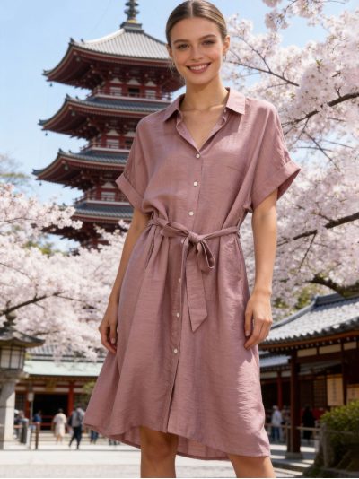 Vestido camisero con cinturón