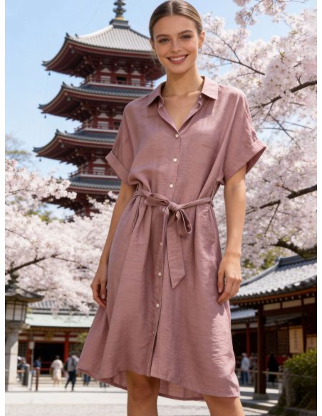 Vestido camisero con cinturón