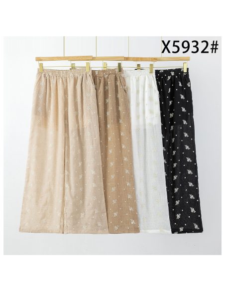 Pantalón recto bordado