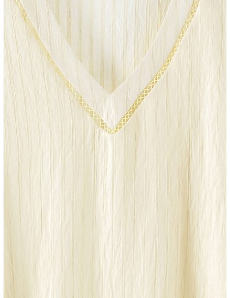 Conjunto com efeito linho: blusa com decote em V e calça