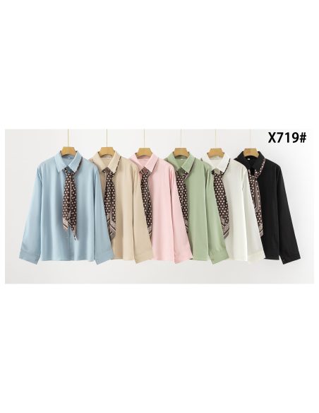 Camisa efecto seda con pañuelo