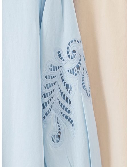 Camisa de algodón con mangas caladas