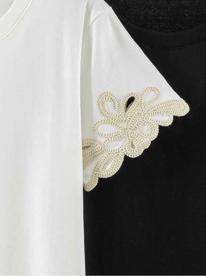 Besticktes Baumwoll-T-Shirt