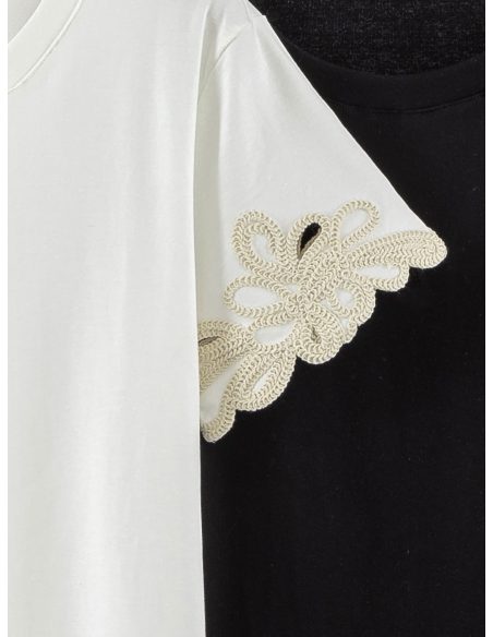 Besticktes Baumwoll-T-Shirt