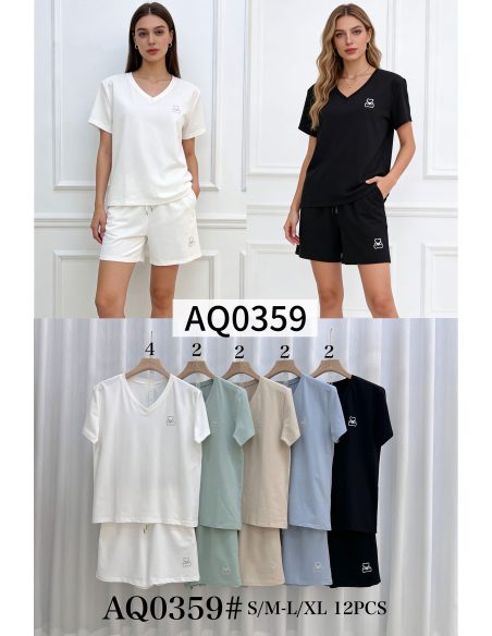 Conjunto osito con glitter: camiseta y pantalón corto