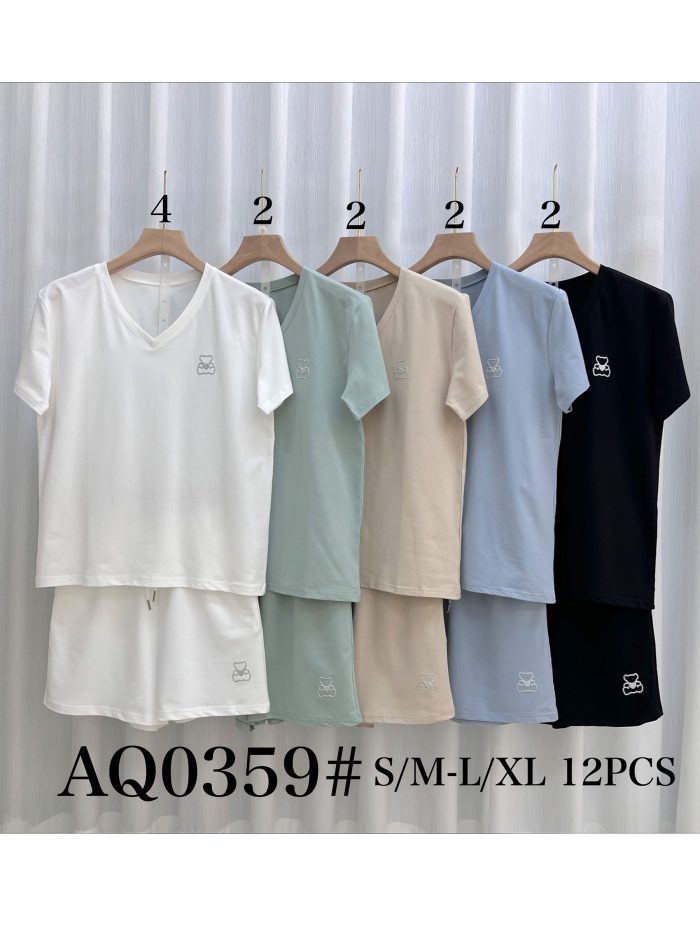 Conjunto osito con glitter: camiseta y pantalón corto