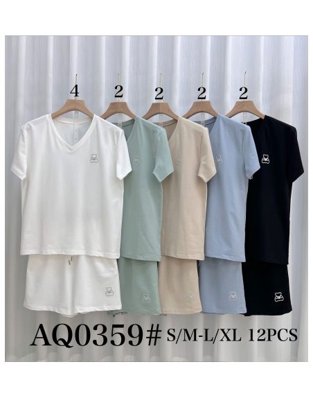 Conjunto osito con glitter: camiseta y pantalón corto