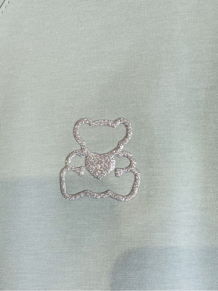 Conjunto osito con glitter: camiseta y pantalón corto