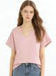 Blusa satinada cuello pico