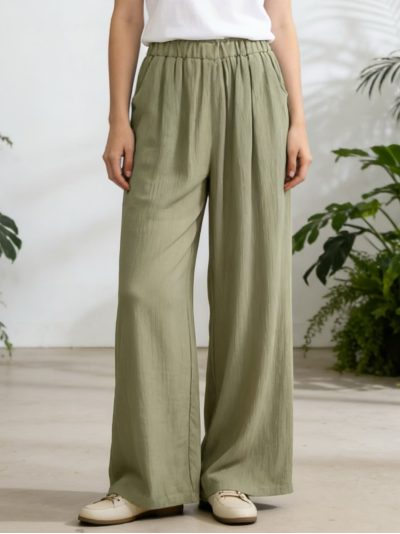 Pantalón recto fluido con forro