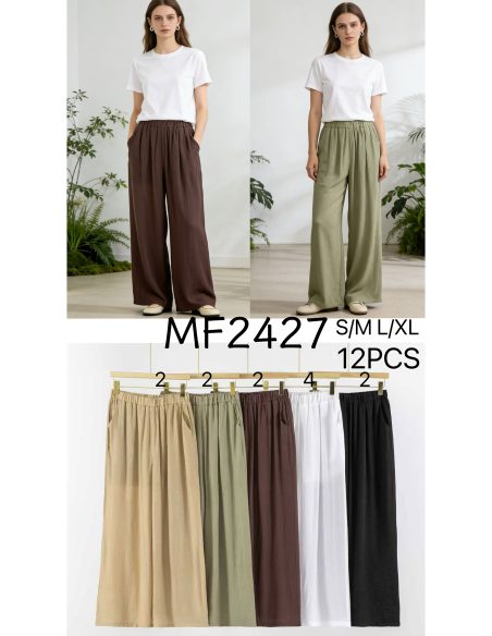 Pantalón recto fluido con forro