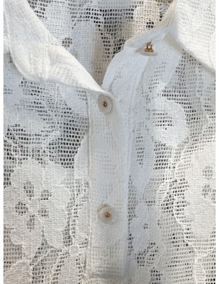 Camisa de encaje cuello polo